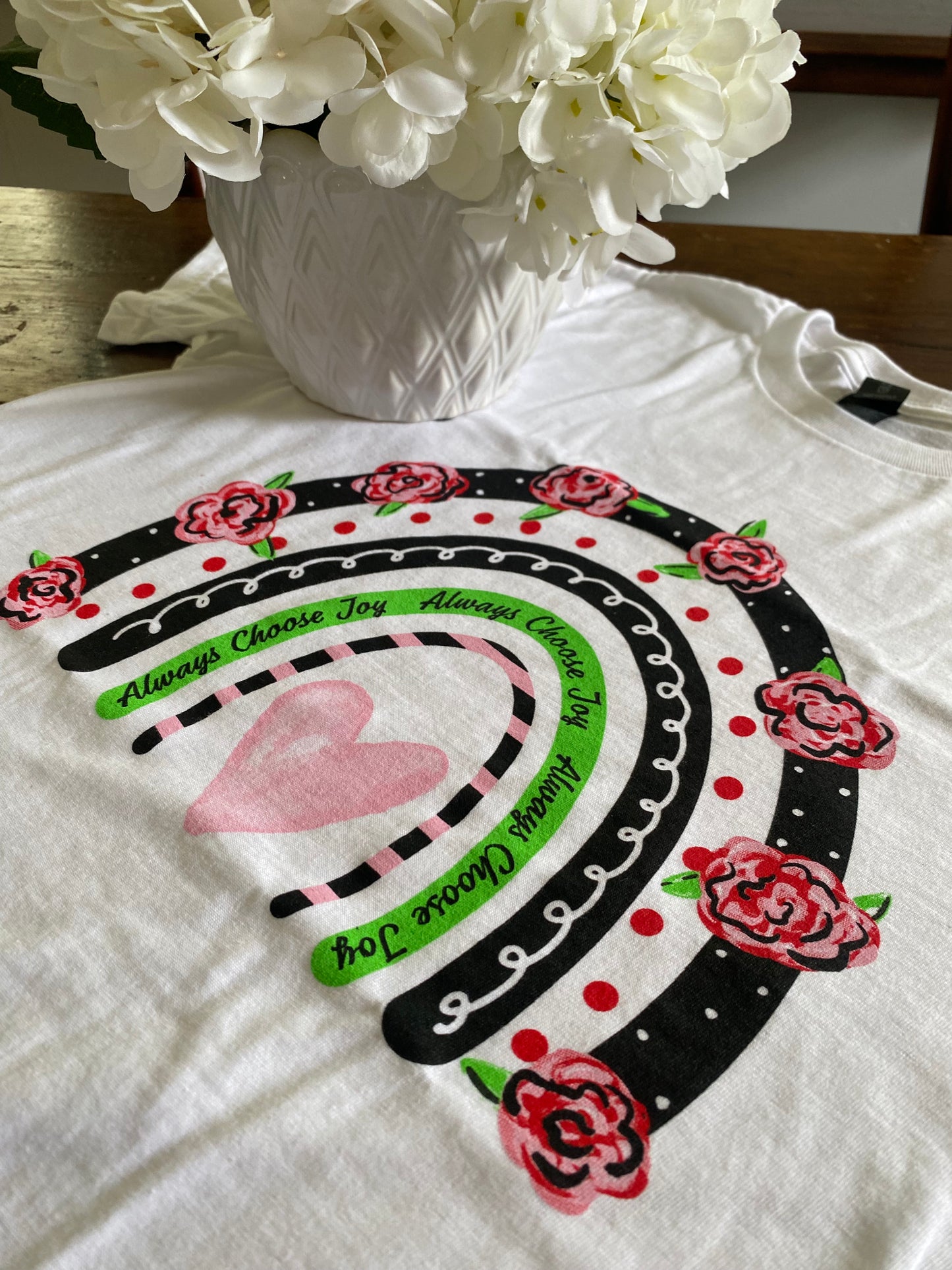 Always choose joy floral rainbow tee