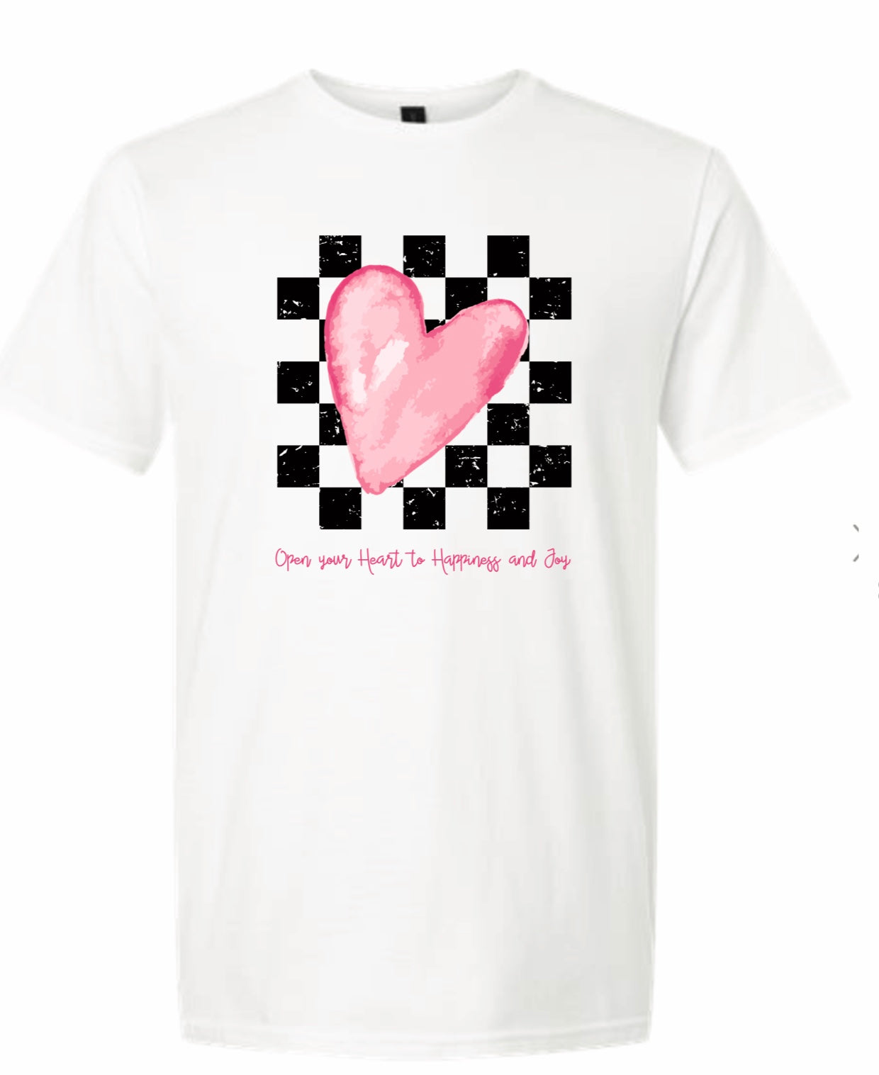 Checked Heart joy tee
