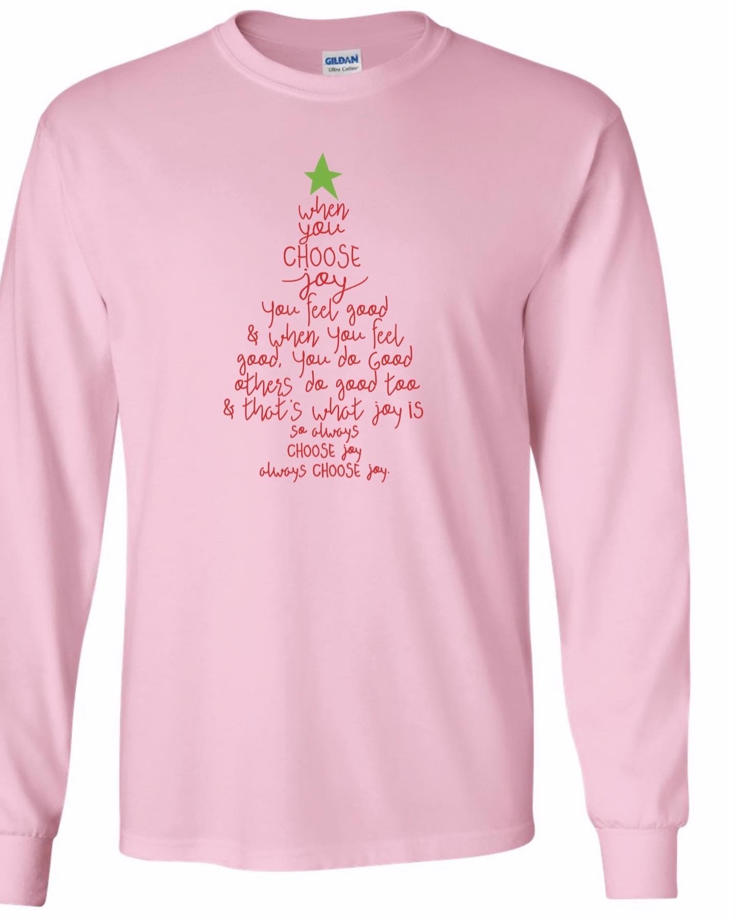Christmas Tee Long Sleeve Pink