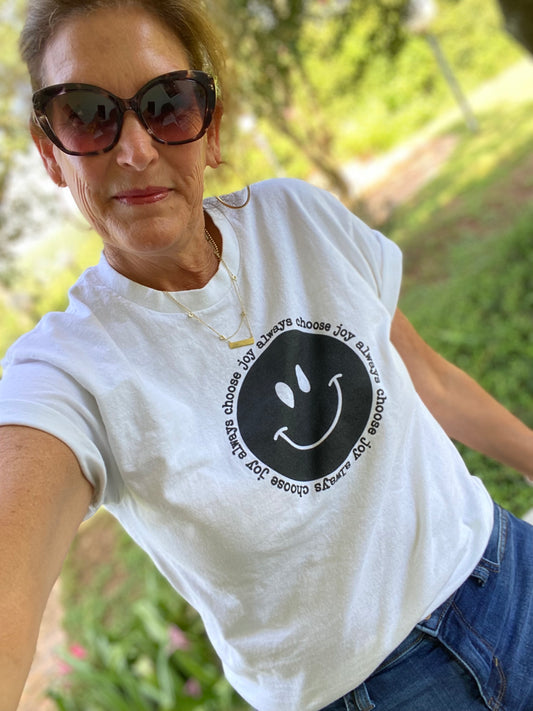 Always choose joy smiley face tee