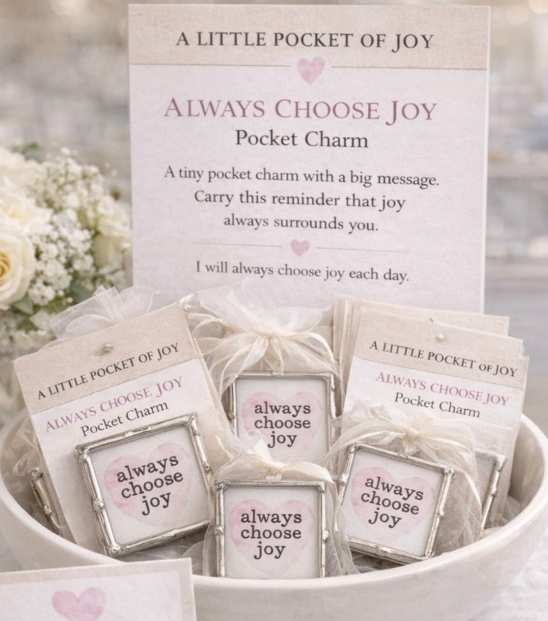 Wholesale always choose joy pocket charm