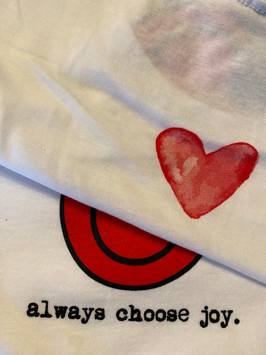 Always choose joy red smiley tee